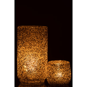 J-Line photophore Paillettes - verre - argent - large