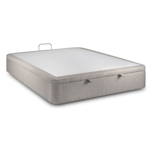 Sommier Coffre en tissu bouclette - Grand espace de rangement et ouverture facile - Montage rapide, adapté à tous les matelas - Hauteur Totale de 39cm - 2 places