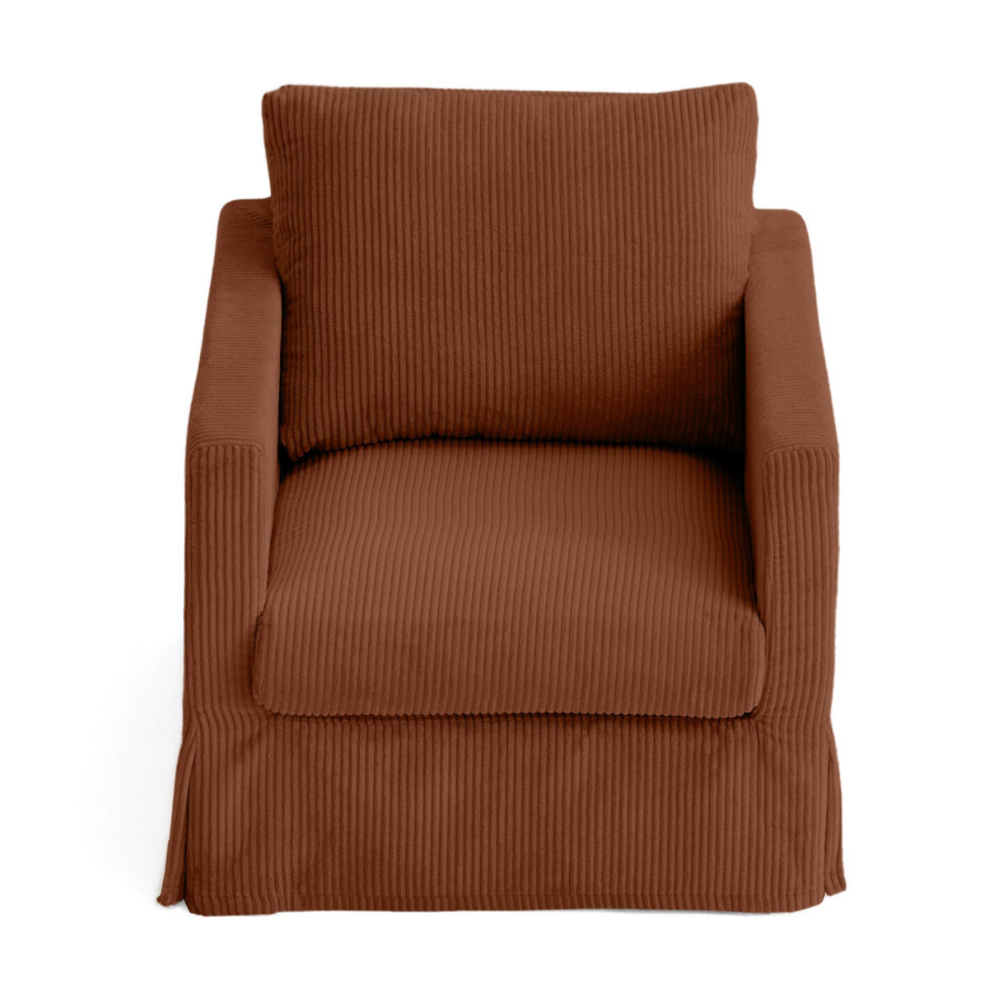 Serena - fauteuil déhoussable en velours côtelé - Terracotta