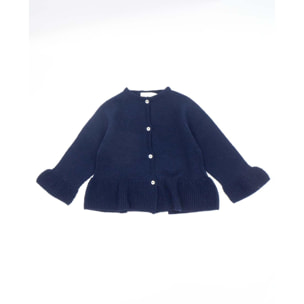 Chaqueta azul marino con volante