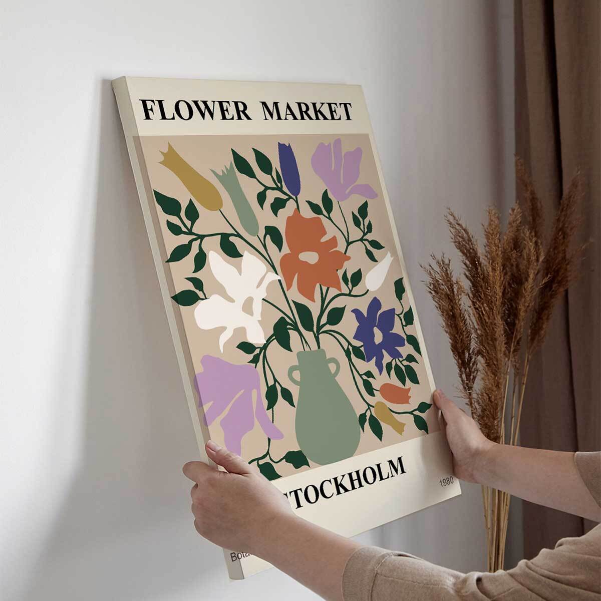 Tableau Flower Market fleurs rouges modernes Toile imprimée