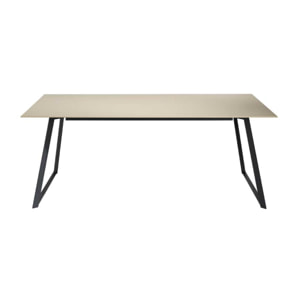 Mesa de comedor fija VICTORIA - moka brillo y negro - 180x90x75cm