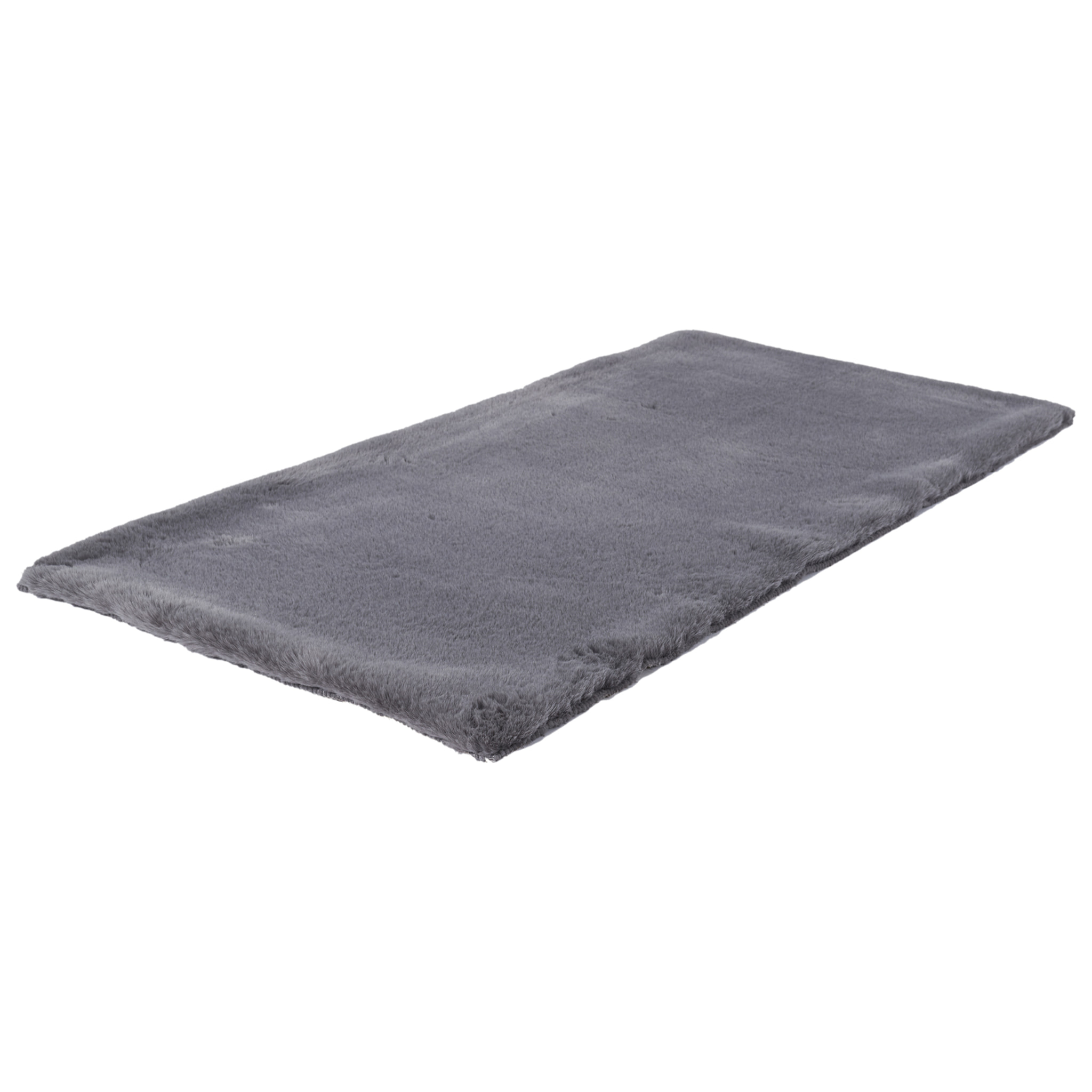 Tapis Imitation Fourrure Fin Gris 110x60cm