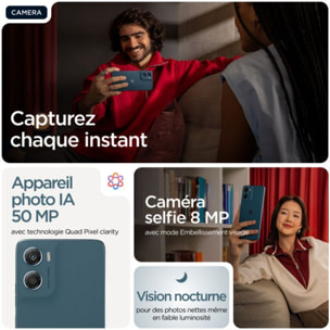 Smartphone MOTOROLA G06 128Go Tapestry Bleu