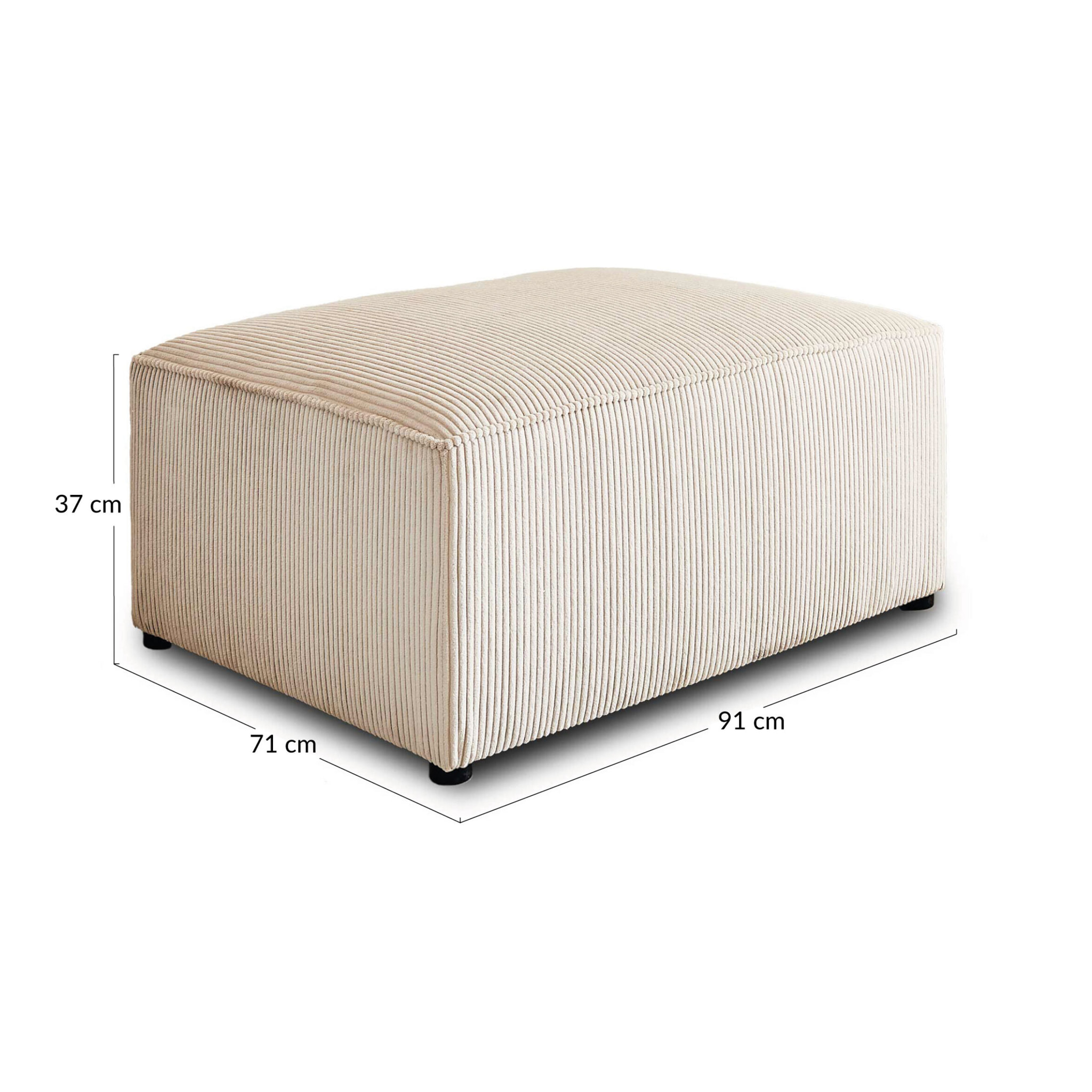 Topaze - pouf - en velours côtelé - Beige