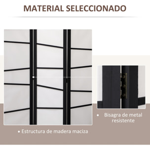 Biombo de 3 Paneles Divisor de Habitación Plegable 120x170 cm Separador de Ambientes de Madera Decoración para Oficina Dormitorio Salón Negro y Blanco