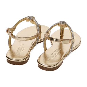 Sandalias planas doradas