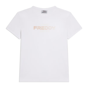 T-shirt Comfort Fit con Logo FREDDY e Slogan "Time Shine"