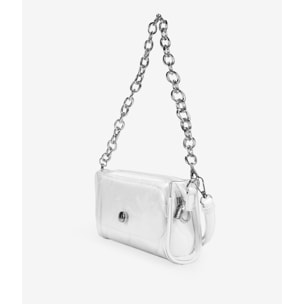 Bolso blanco transparente con cadena