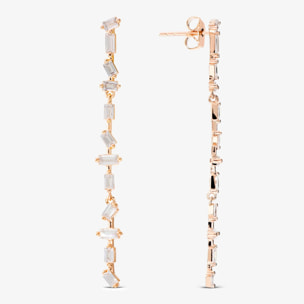 Orecchini Pendenti con Cubic Zirconia Bianche a Baguette