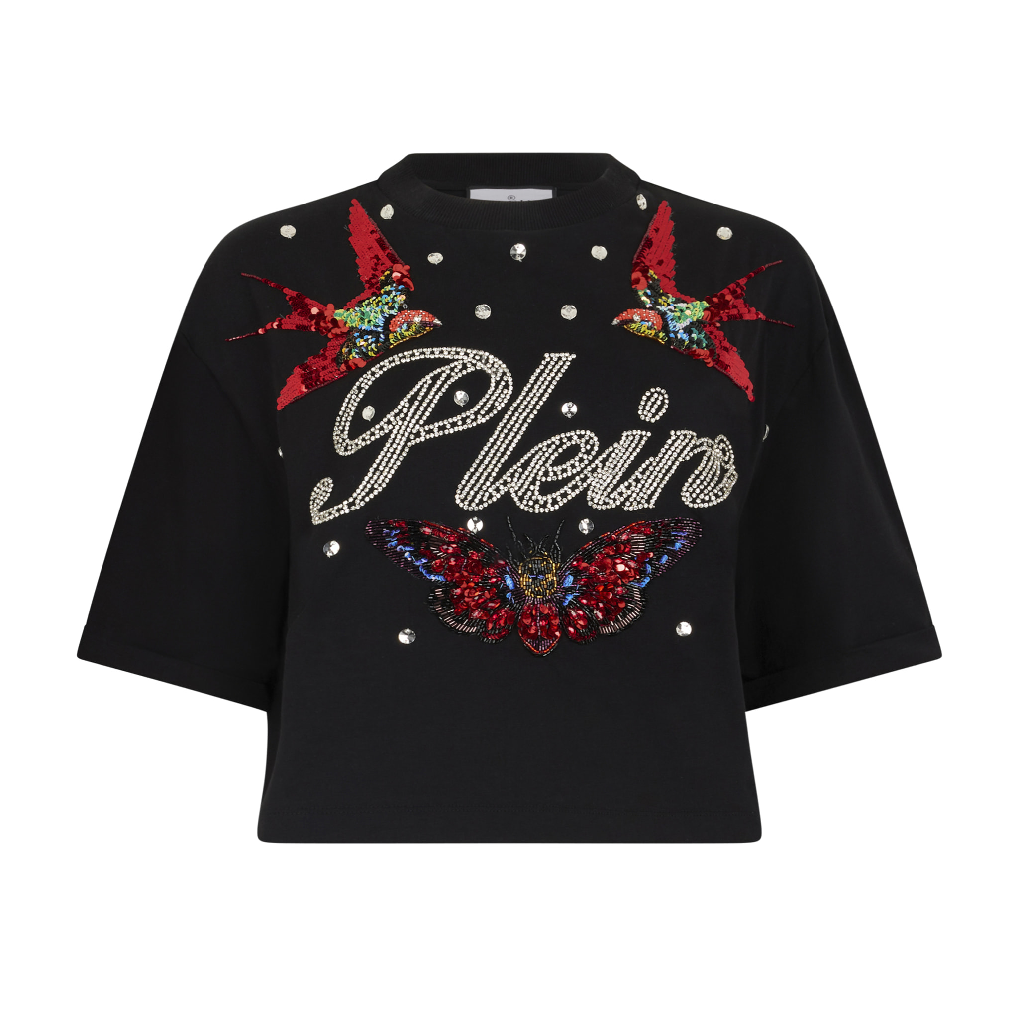 PHILIPP PLEIN Cropped T-Shirt Tattoo Strass