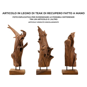 SCULTURA AKAR IN TEAK RICICLATO CM 23X27X64 (PEZZI UNICI - NON RIP. IN SERIE)