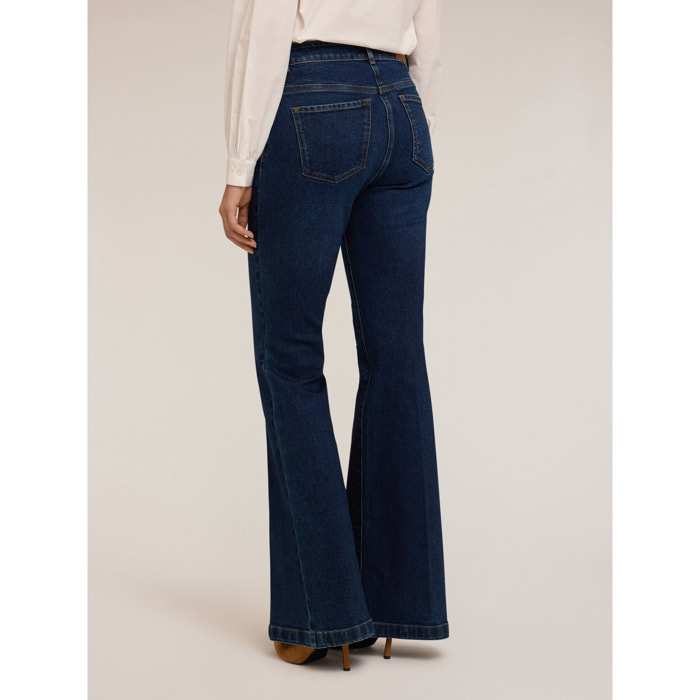 Motivi - Jeans flare con alamari in metallo - Blu