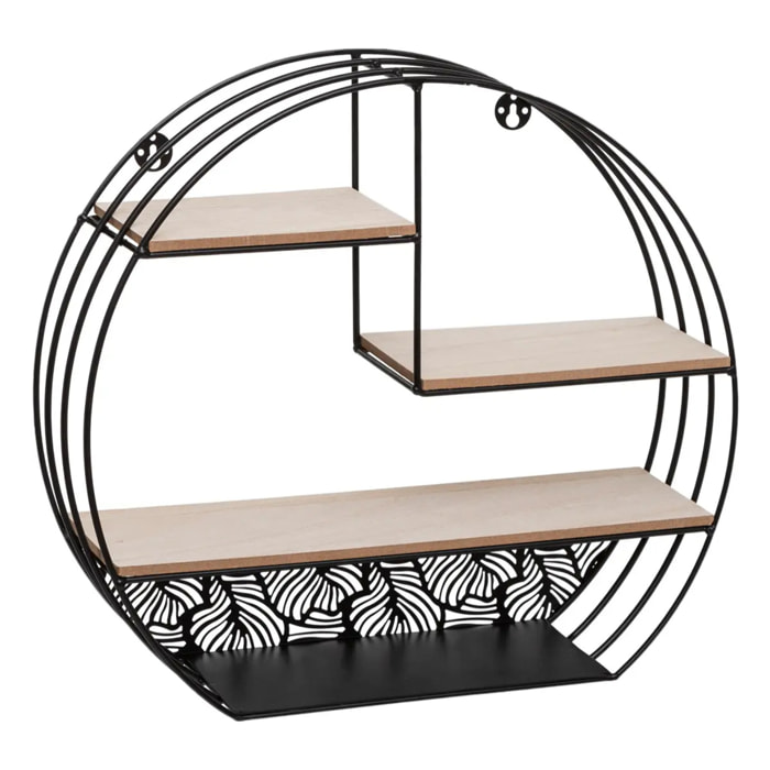 Étagère murale noire en métal