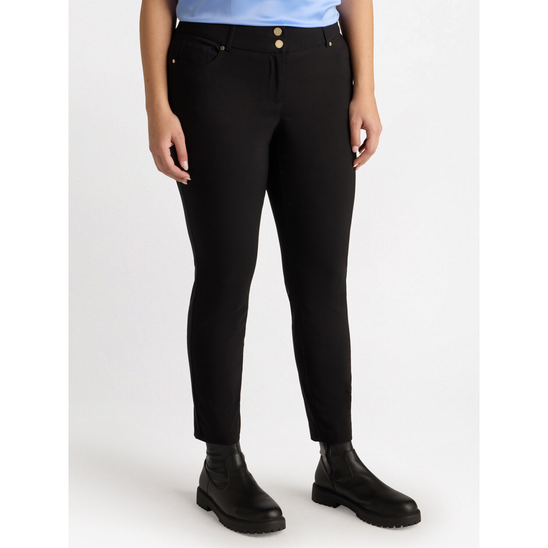 Fiorella Rubino - Pantalón pitillo con viscosa LENZING™ ECOVERO™ - Negro