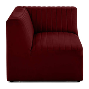 Nova - module d'assise d'angle réversible - en velours - Rouge