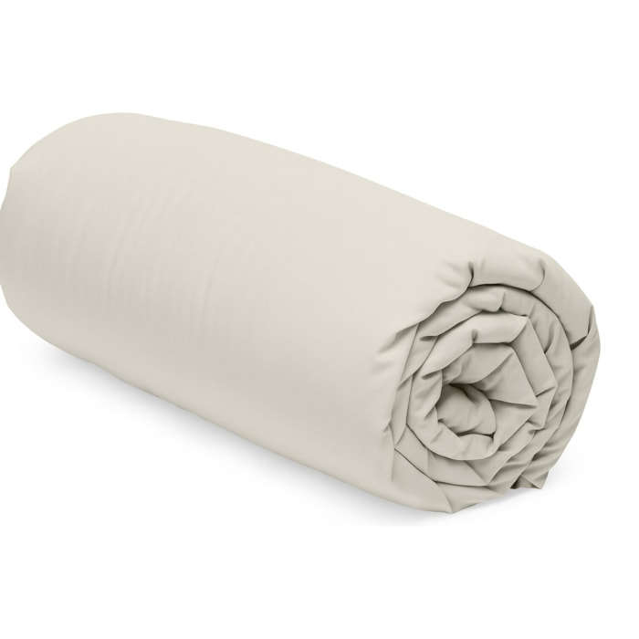 Drap housse uni 100% coton - gris perle