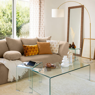 Coussin à franges "Malakite" noir & blanc 50x50cm