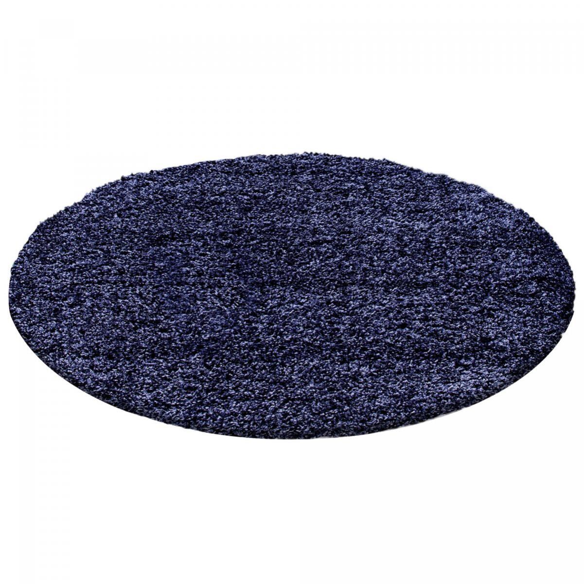 Tapis poils longs shaggy tissé motif uni ROCA