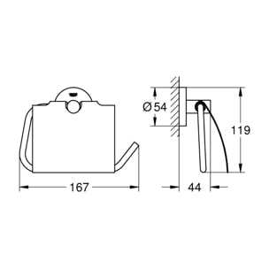 Dérouleur de papier mural chromé avec couvercle Grohe Essentials