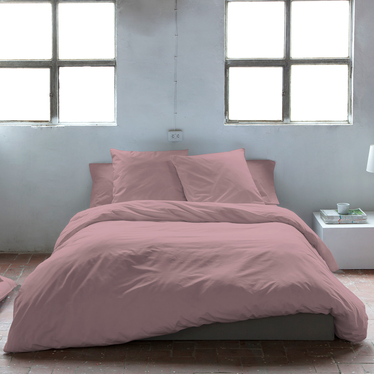 Housse de couette PURE en coton percale - mauve - vendue seule