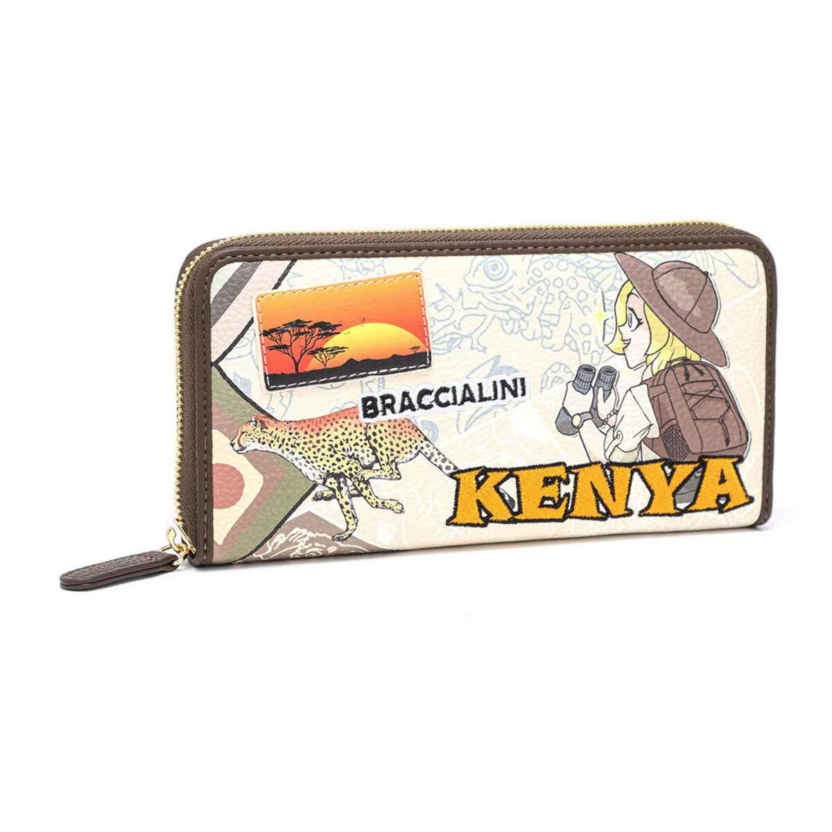 Portafoglio da donna In Poliestere e Poliuretano Prodotto artigianale 18,5x10,5x3 cm