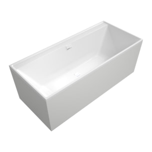 Baignoire droite 170 x 75 VILLEROY & BOCH Collaro acrylique blanc brillant avec vidage et trop plein blanc brillant