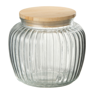 J-Line pot de conservation Louis - verre/bambou - transparent/naturel - small