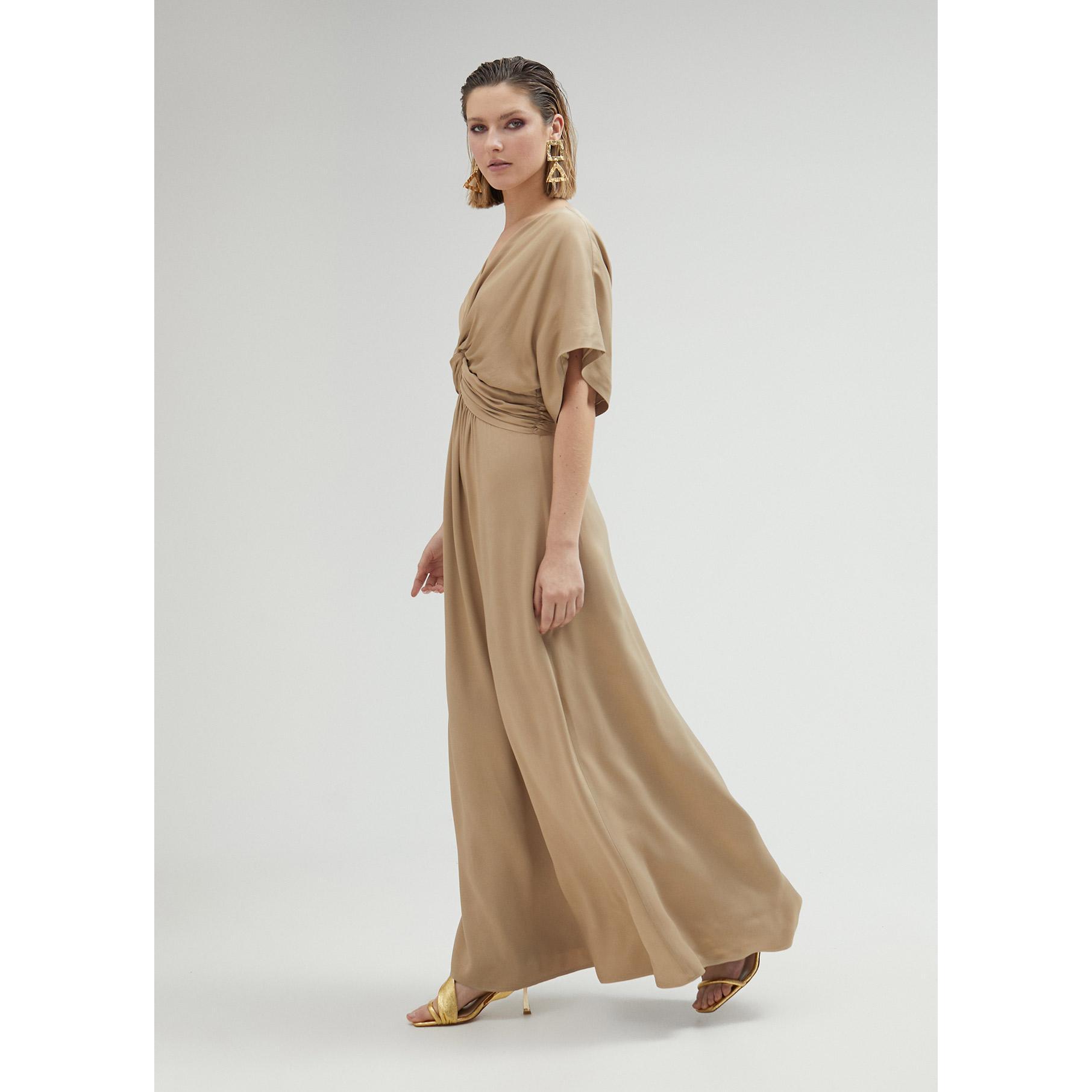 Vestito lungo con drappeggio in vita