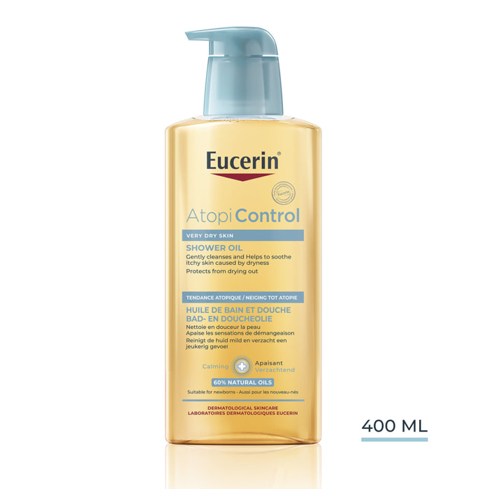 AtopiControl - Huile Bain et Douche Apaisante - Peaux Sensibles à Atopiques - 400 ml