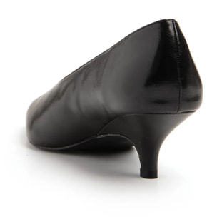 Decolleté con scollo a cuore e tacco 3 cm - NERO