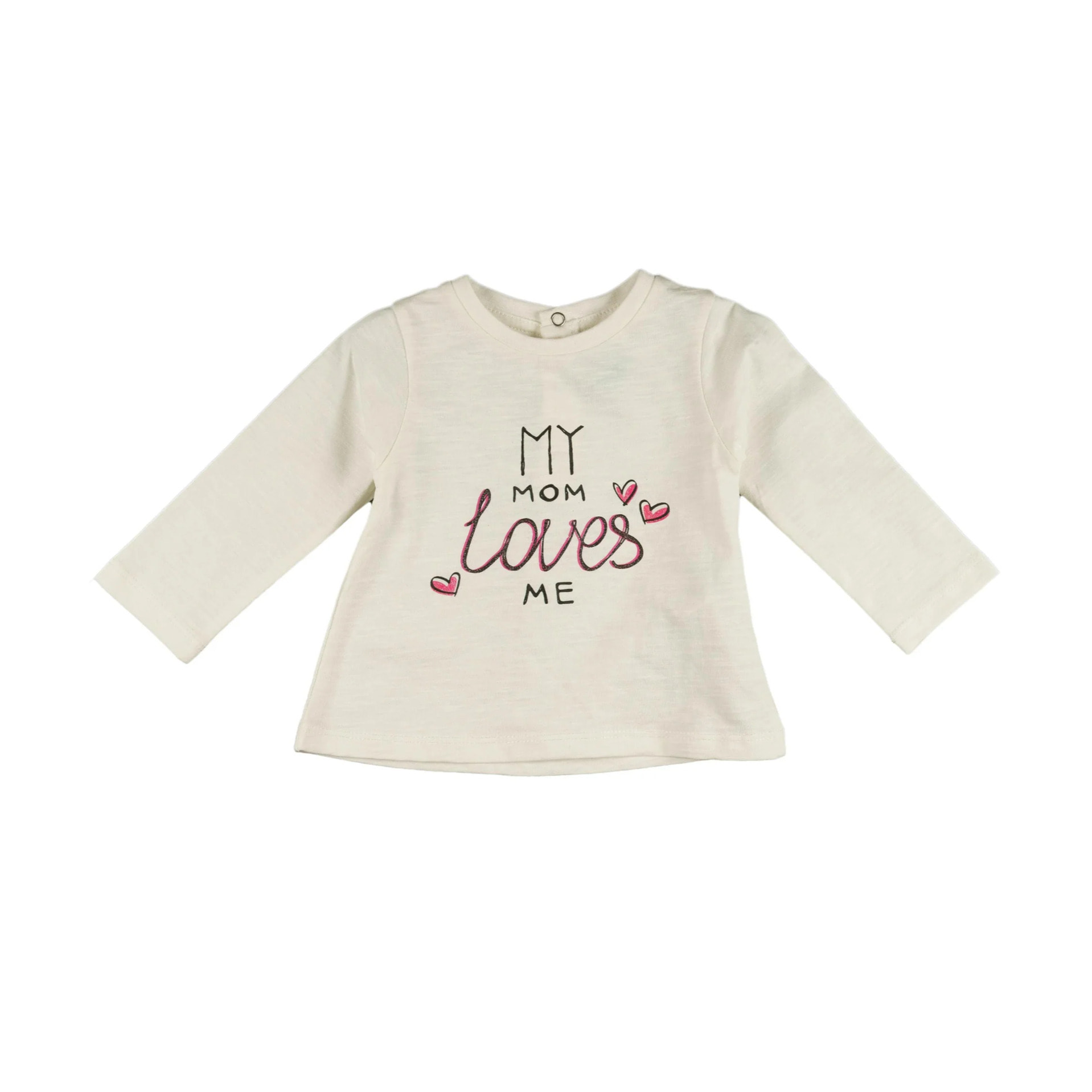 T-shirt Bambino A Maniche Lunghe Ecrù