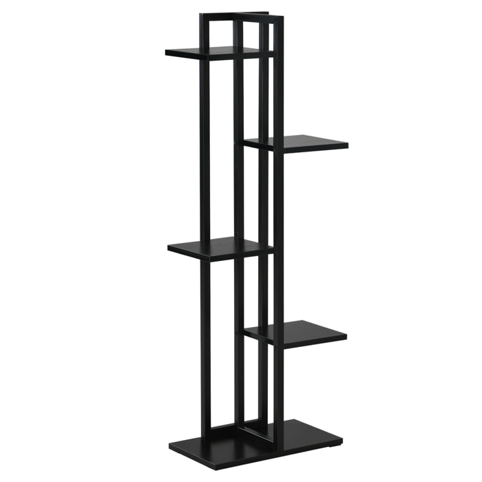 Étagère à fleurs piedestal 5 niveaux - cadre en acier - 40 x 22 x 113 cm - noir