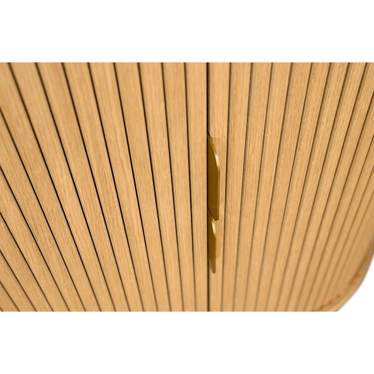 Buffet haut vintage avec portes coulissantes bois clair chêne L70 cm EPIC