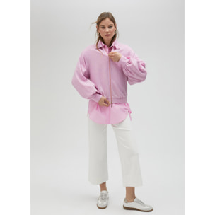 Giubbotto bomber paillette rosa