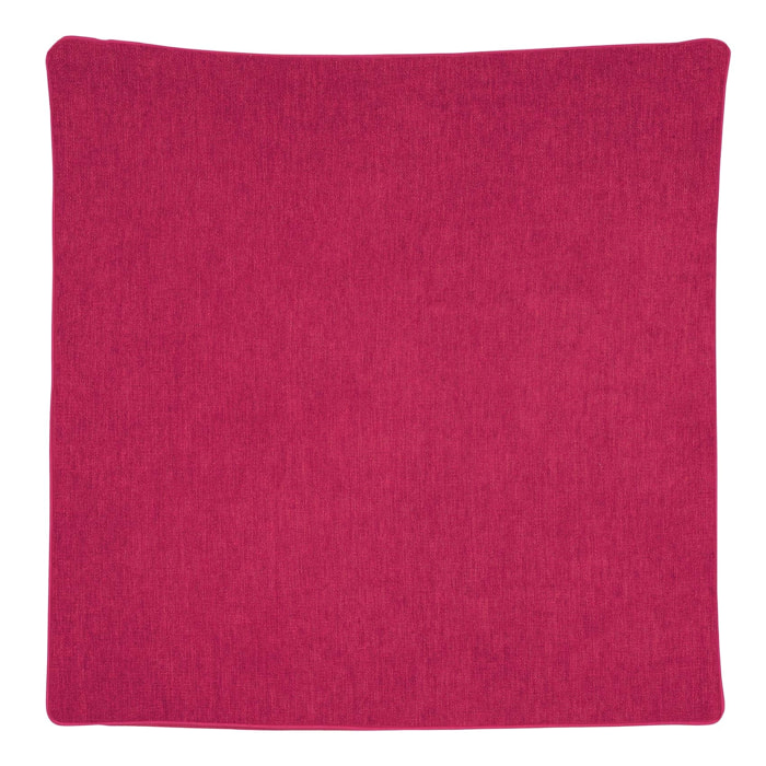 Housse de coussin passepoilée  - Effet velours - Fuchsia