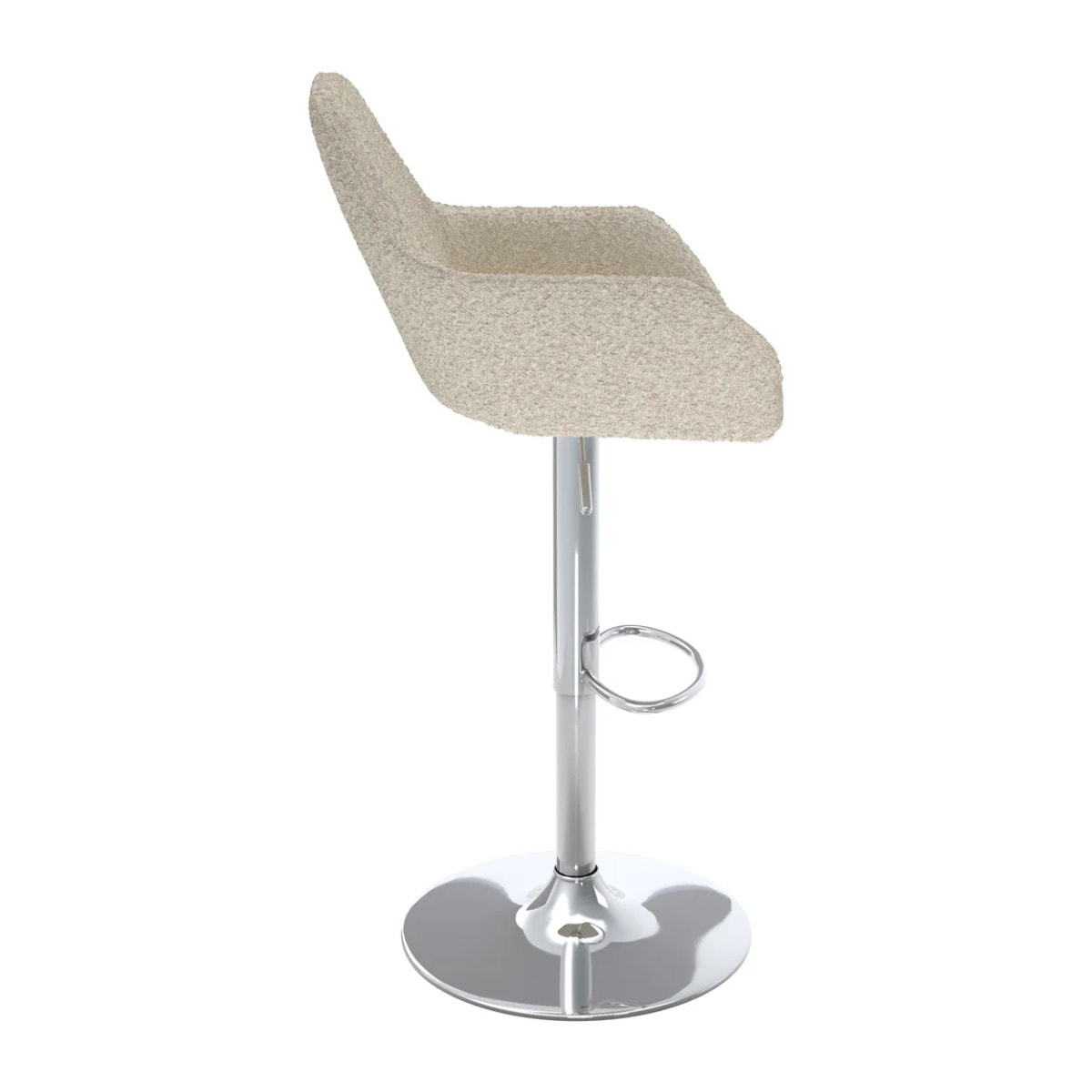 Lot de 2 chaises de bar effet laine bouclette blanc cassé 63/83 cm - Adam