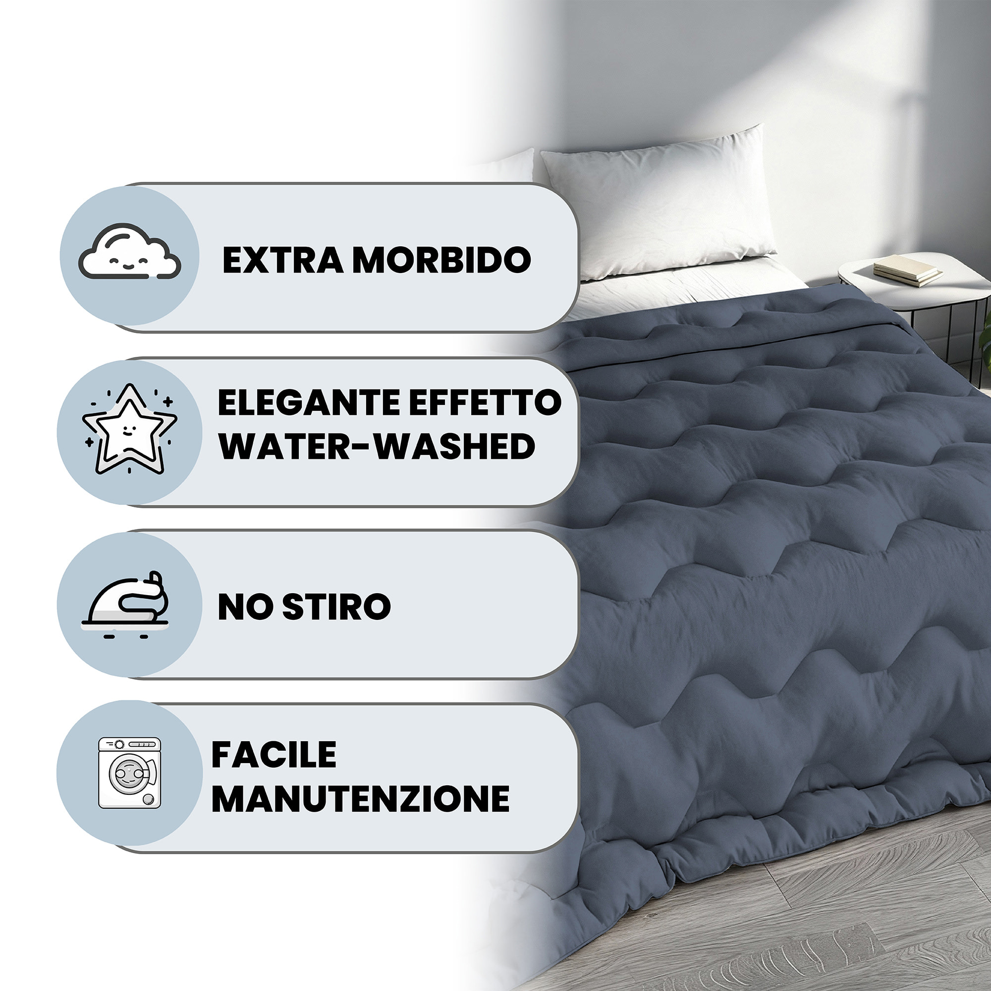 TRAPUNTA INVERNALE WATERWASHED MATRIMONIALE Made in Italy