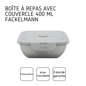 Lunch box inox 400 ml allant au microonde avec couvercle Fackelmann