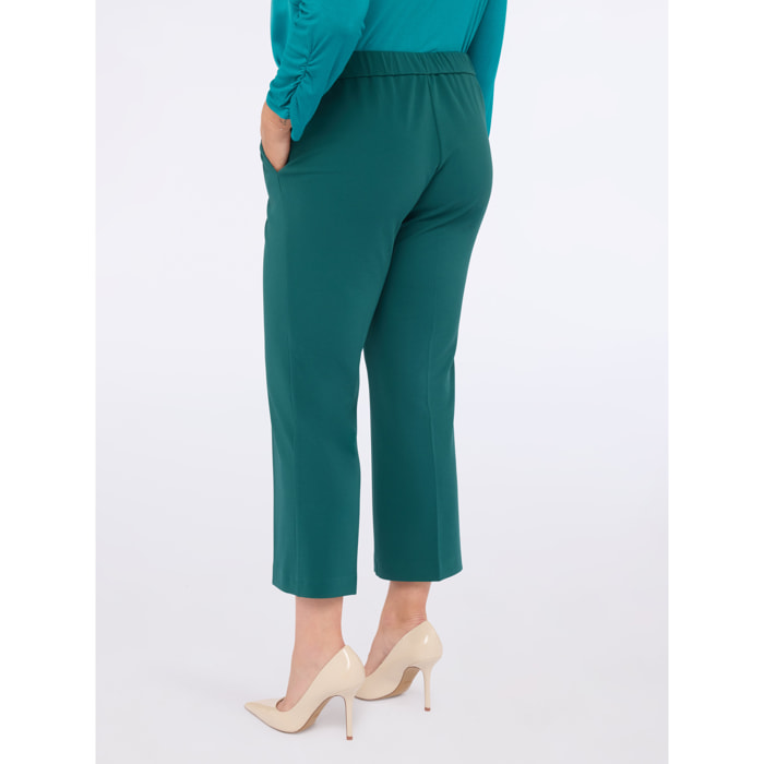 Fiorella Rubino - Pantalones kick flare de tejido elástico - Verde