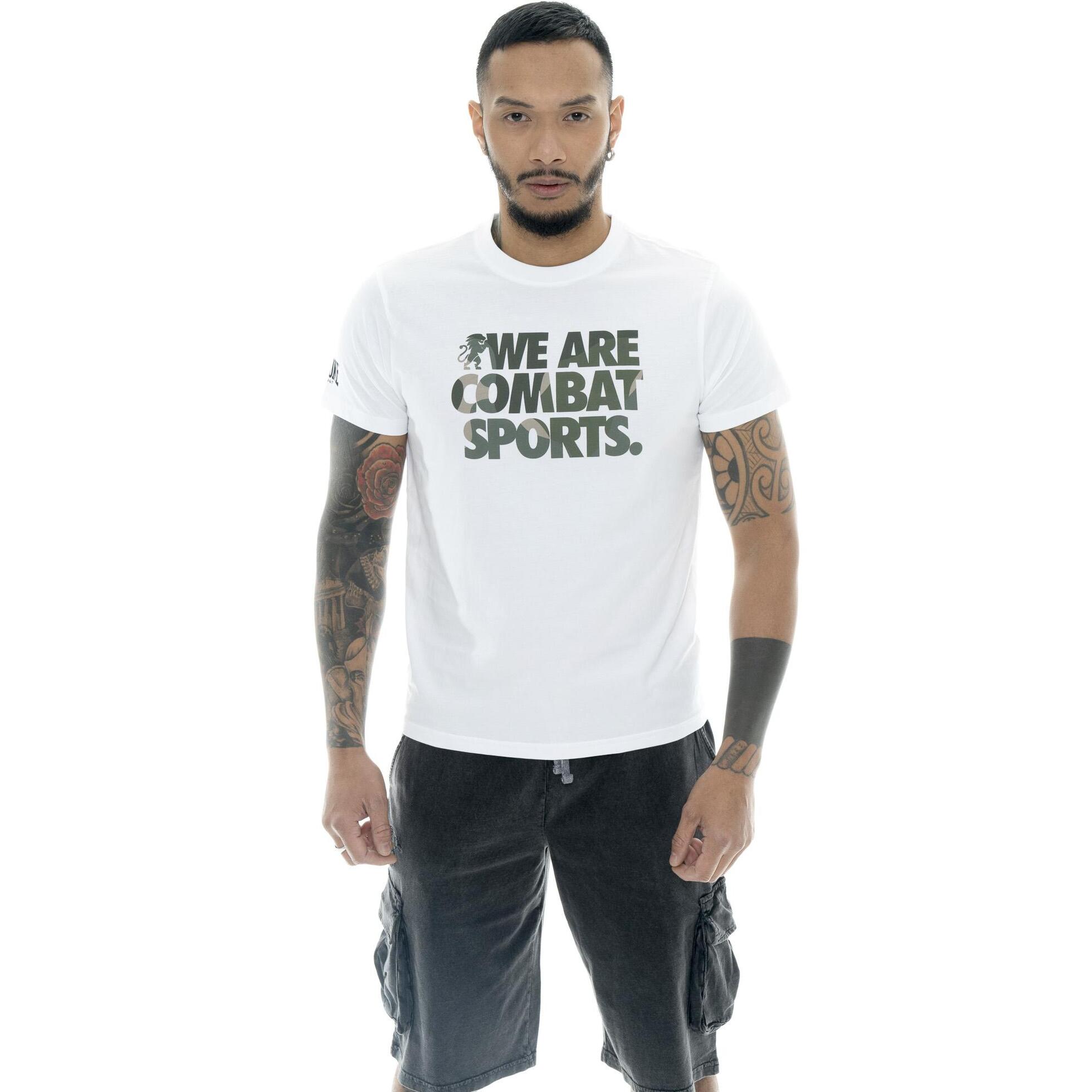 Camiseta de hombre de algodón con estampado de camuflaje Leone Military 1947