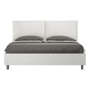 Letto senza rete 160x200 cuscinatura similpelle bianco Egos Antea