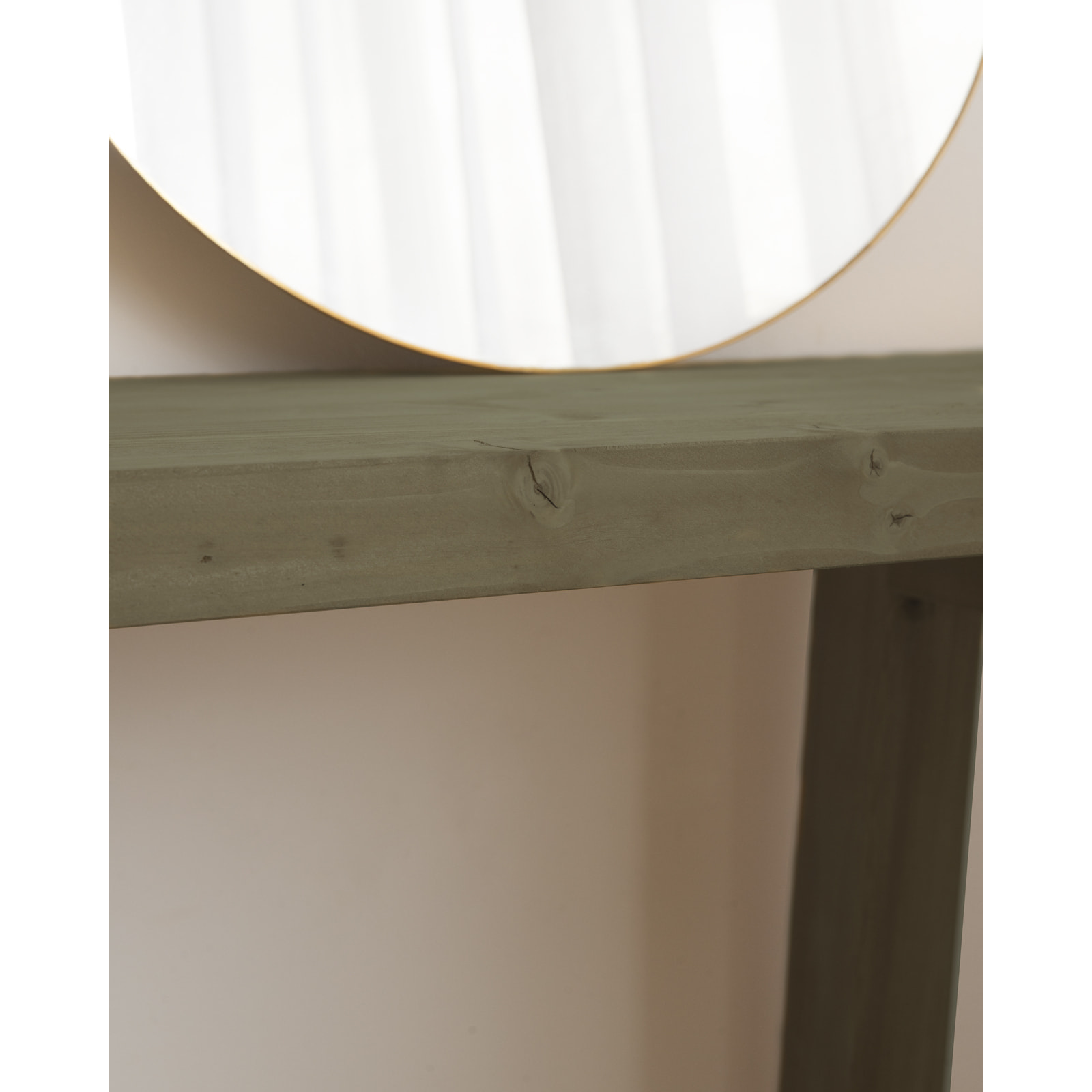 Console en bois massif ton vert 100x80cm Hauteur: 80 Longueur: 100 Largeur: 35
