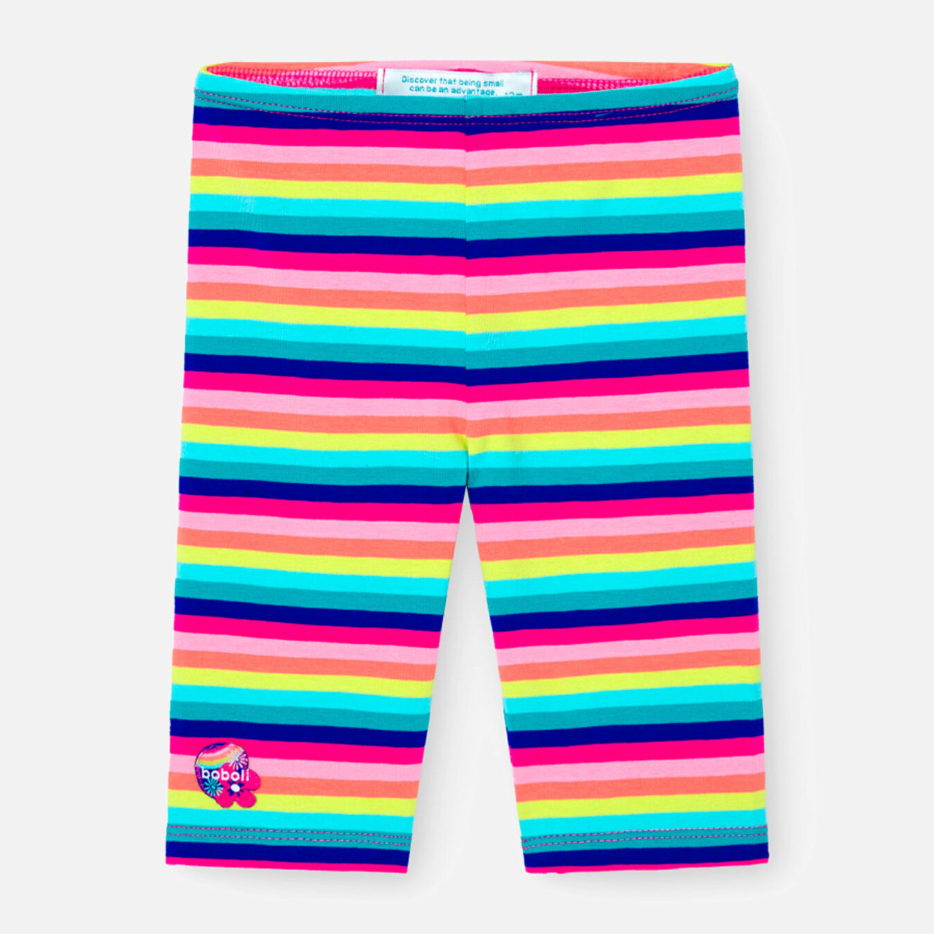 Leggings pirata niña, algodón estampada, rayas, rosa