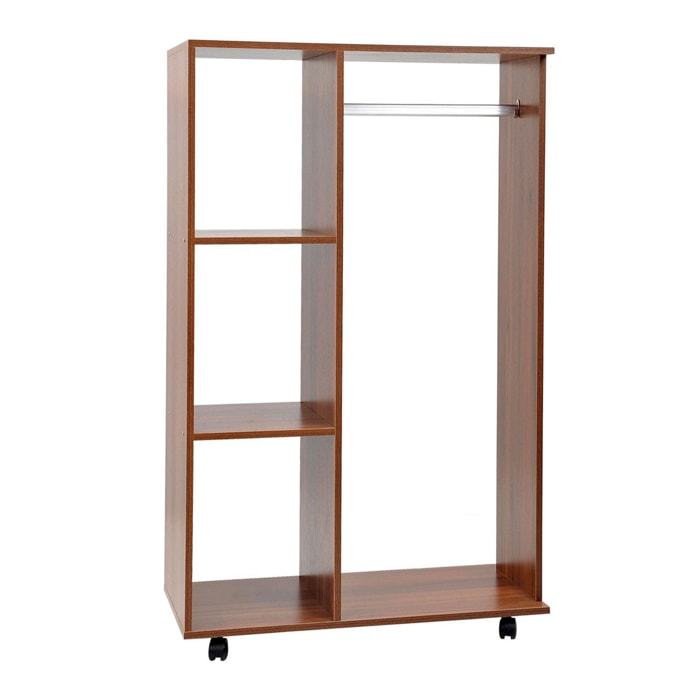 Armoire penderie armoire de rangement mobile panneaux de particules coloris chêne moyen
