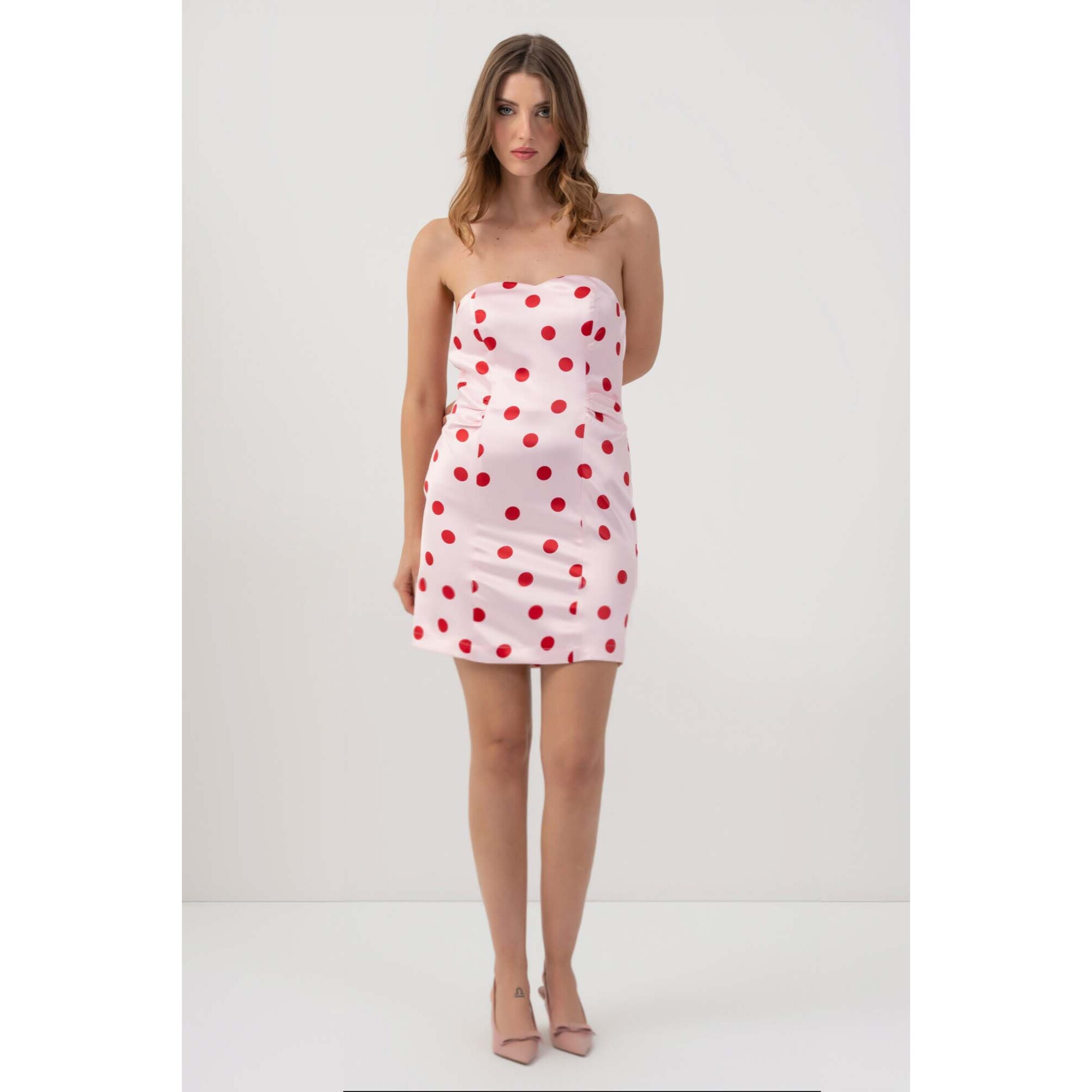 Kocca - Abito con scollo a cuore Donna, Pois, A cuore