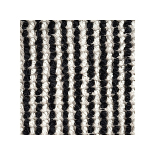Tapis 60 x 80 cm tissu texturé petits pompons avec franges bicolores - MARINE