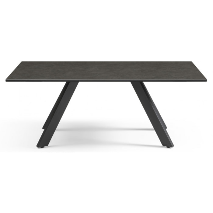 Table basse en céramique 120x60cm vintage grey pieds métal - UNIK