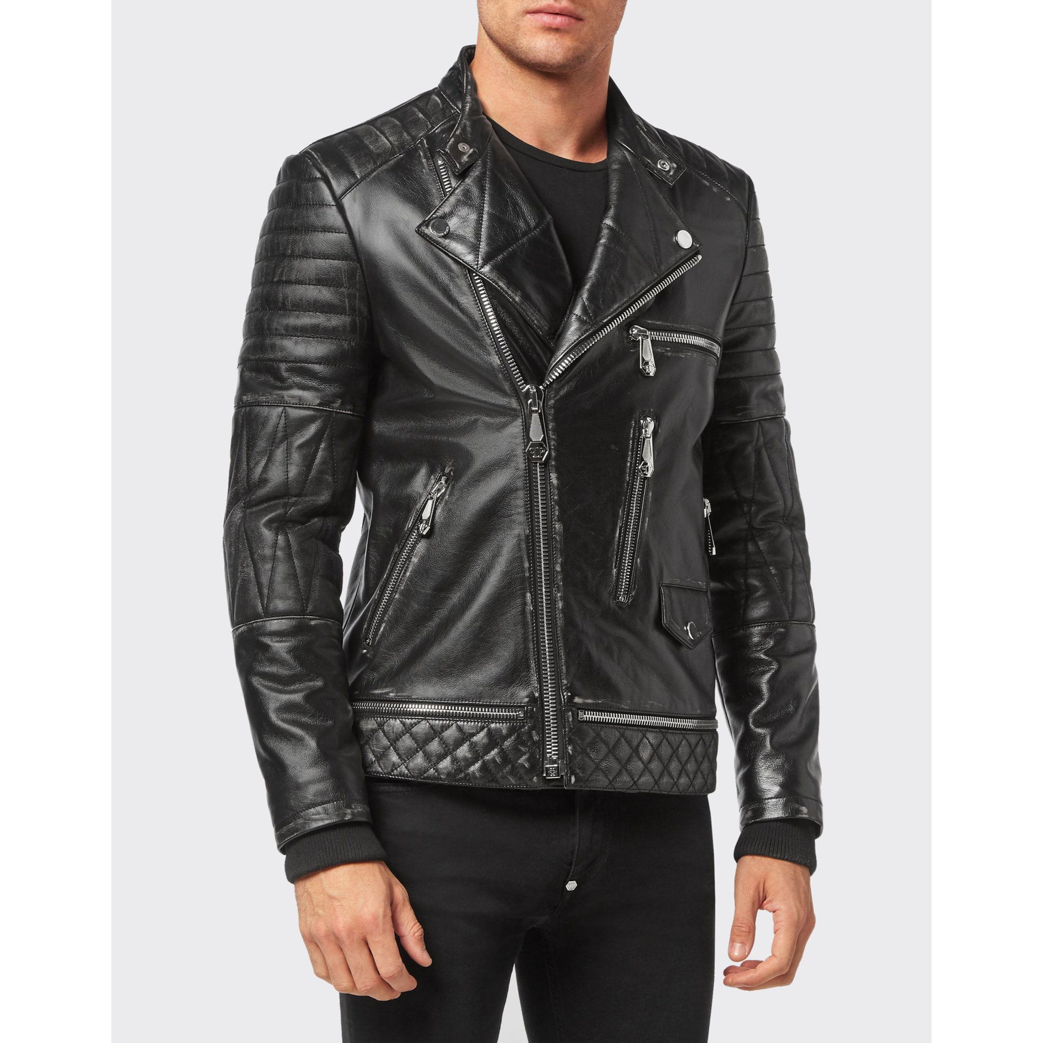 PHILIPP PLEIN Leather Biker