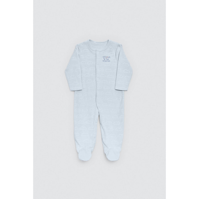 Tutina per neonato a maniche lunghe blu Baby Cosmos